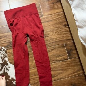 3 legging set red blue and tan